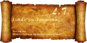 Lukács Tavaszka névjegykártya